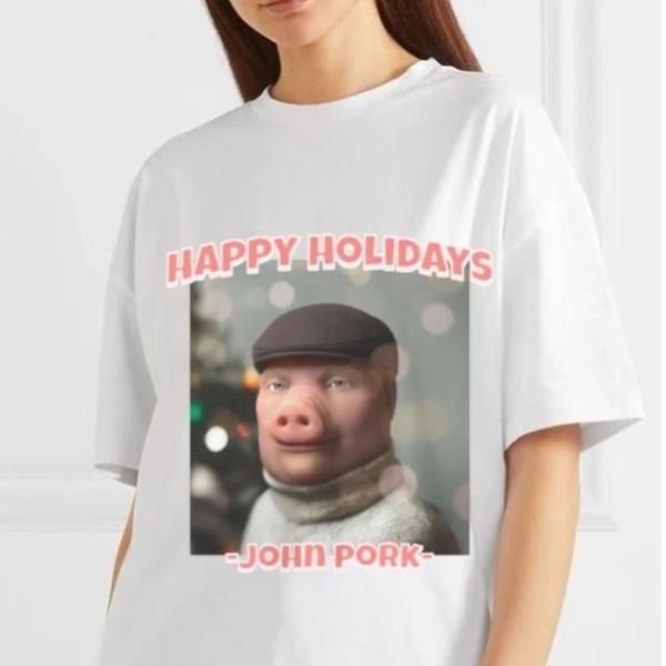 Happy Holidays Funny Meme From John Pork Shirt, Holiday Themed Shirt Hoodie, Sweatshirt | CiraTrend.com