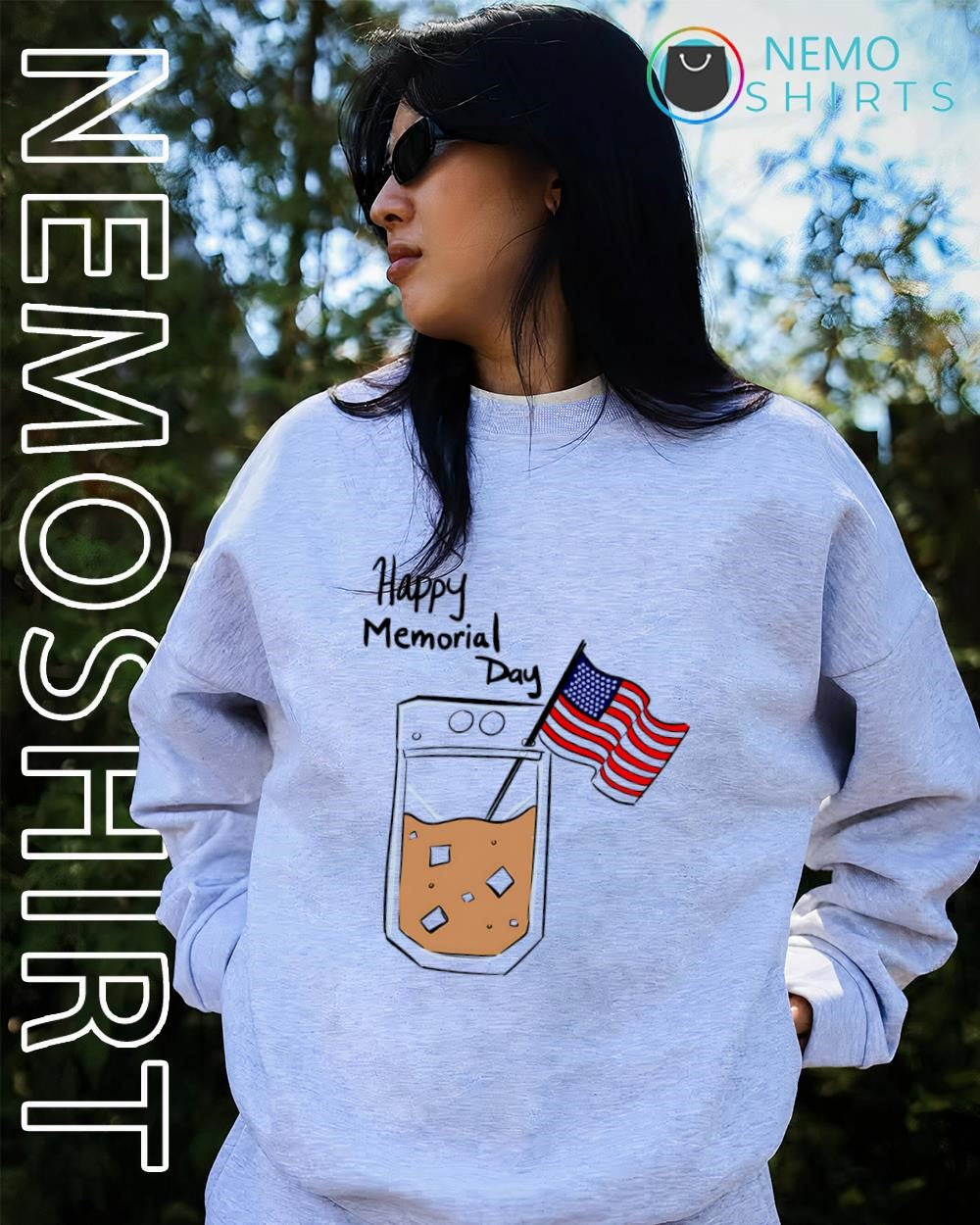 Happy Memorial Day holiday USA flag coffee shirt