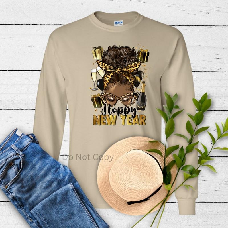 Happy New Year DTF Transfer ONLY - This is NOT a T Shirt Hoodie, Sweatshirt | CiraTrend.com