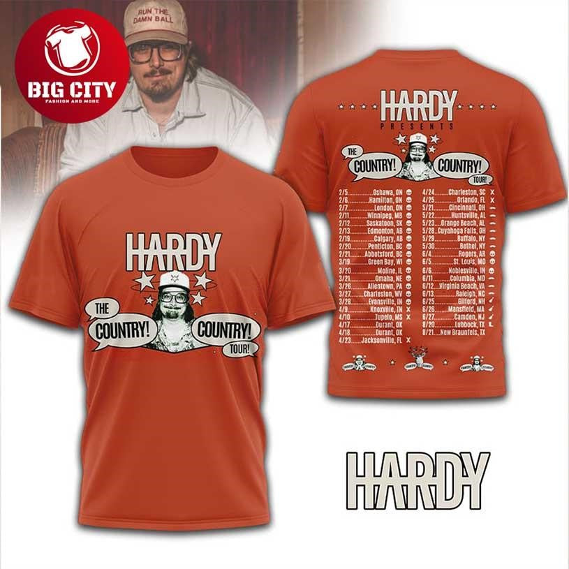 Hardy Tour 2025 The Country Country Tour Concert Dates Two Sided Shirt