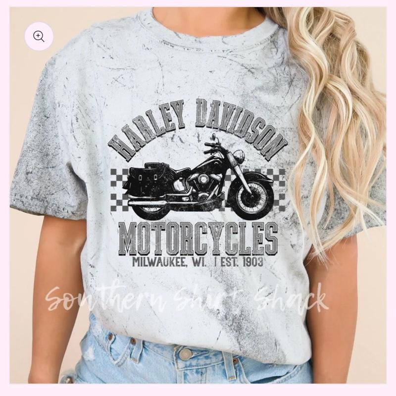 Harley Mineral Wash Comfort Color Tee Hoodie, Sweatshirt | CiraTrend.com