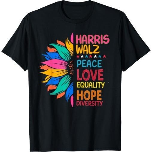 Harris Walz Peace Love Equality Hope Diversity T-Shirt made in usa Hoodie, Sweatshirt | CiraTrend.com