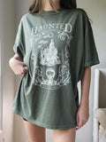 Haunted, Graphic Shirt,Halloween, Haunted House, Spooky, Pumpkins Hoodie, Sweatshirt | CiraTrend.com