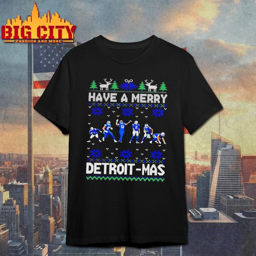 Have A Merry Detroit Football Ugly Xmas Shirt