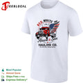 Hawk and son hauling co red white truck driver patriotic big rig trucker shirt