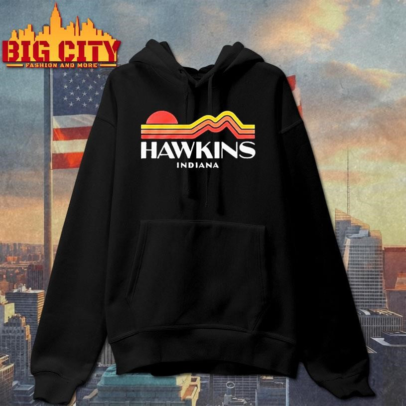 Hawkins Indiana Tv Show Christmas Sunset Retro Shirt