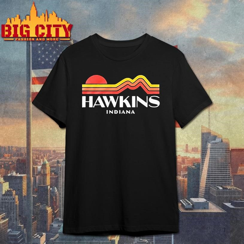 Hawkins Indiana Tv Show Christmas Sunset Retro Shirt