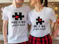 He's My Perfect Match Shirt, Matching Couples Valentine Tee, She's My Perfect Match T-shirt, Anniversary Gift Tee, Couple...