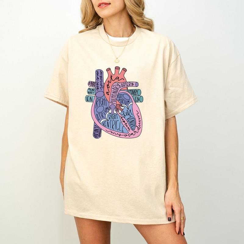 Heart Anatomy T-Shirts, Nursing School Sweatshirt, Cardiologist Anatomical Heart Gift, Medical School Student Sweatshirt,...