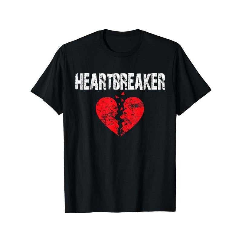 Heart Breaker Men T-Shirts, Funny Valentine'S Day Novelty Graphic Printed Tee, Short Sleeve Valentine'S Day Couple...