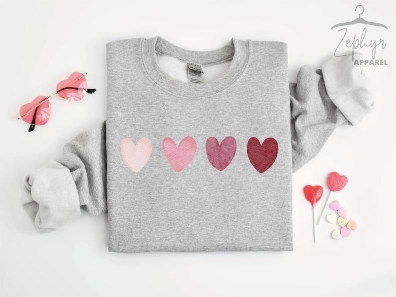 Heart Sweatshirt, Cute Valentine Sweatshirts, Valentine Sweatshirts, Vintage Valentine Sweatshirt, Valentine  Hoodie and...
