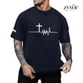 Heartbeat of Faith Tee Casual Style Crew Neck Short Sleeve T-Shirt Tops Trendy for Unisex, Perfect Gift Hoodie, Sweatshirt