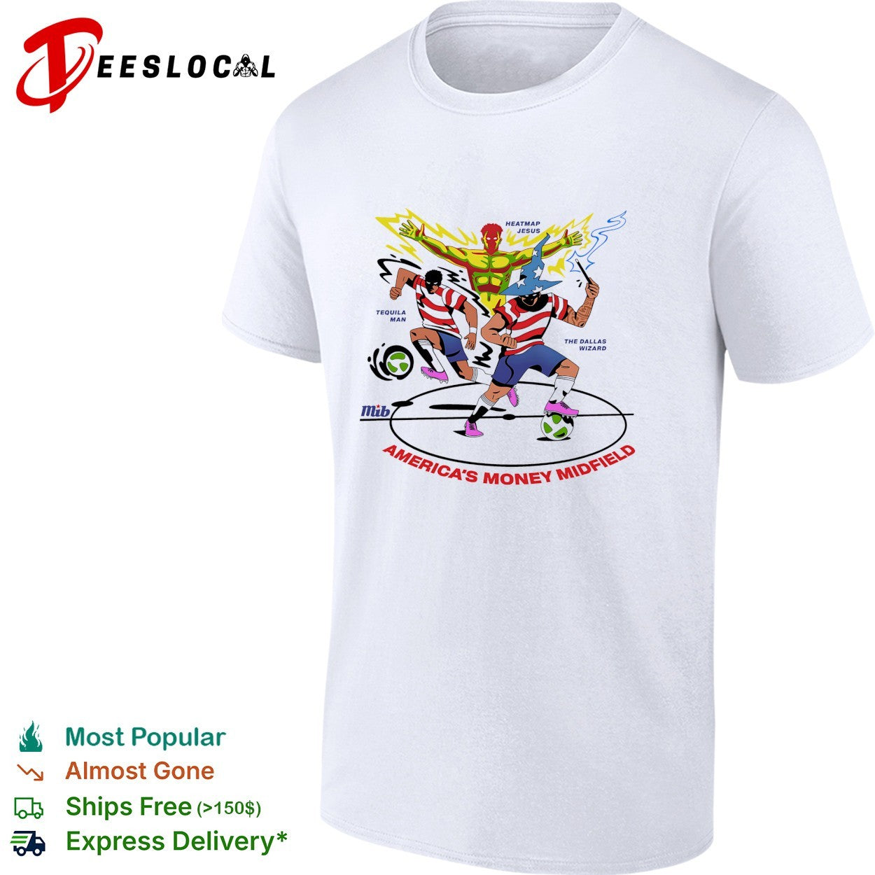 Heatmap Jesus glowing America’s money midfield soccer shirt
