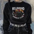 Hellbound Ghouls Club Black Crewneck Sweatshirt, T Shirt, or Hoodie Pullover | Punk, Alt, Grunge, Goth, Skeleton Style,...