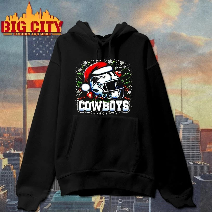 Helmet Santa Hat Dallas Cowboys Christmas shirt