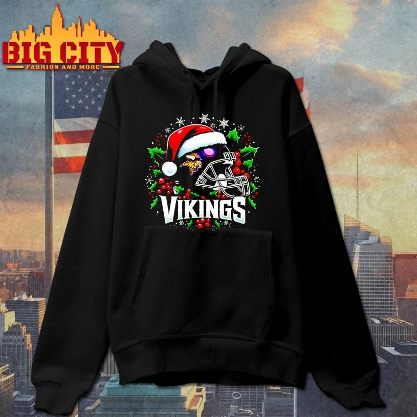 Helmet Santa Hat Minnesota Vikings Christmas shirt