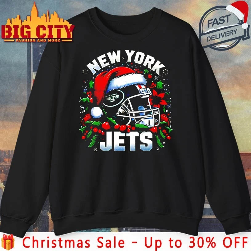 Helmet Santa Hat New York Jets Christmas shirt
