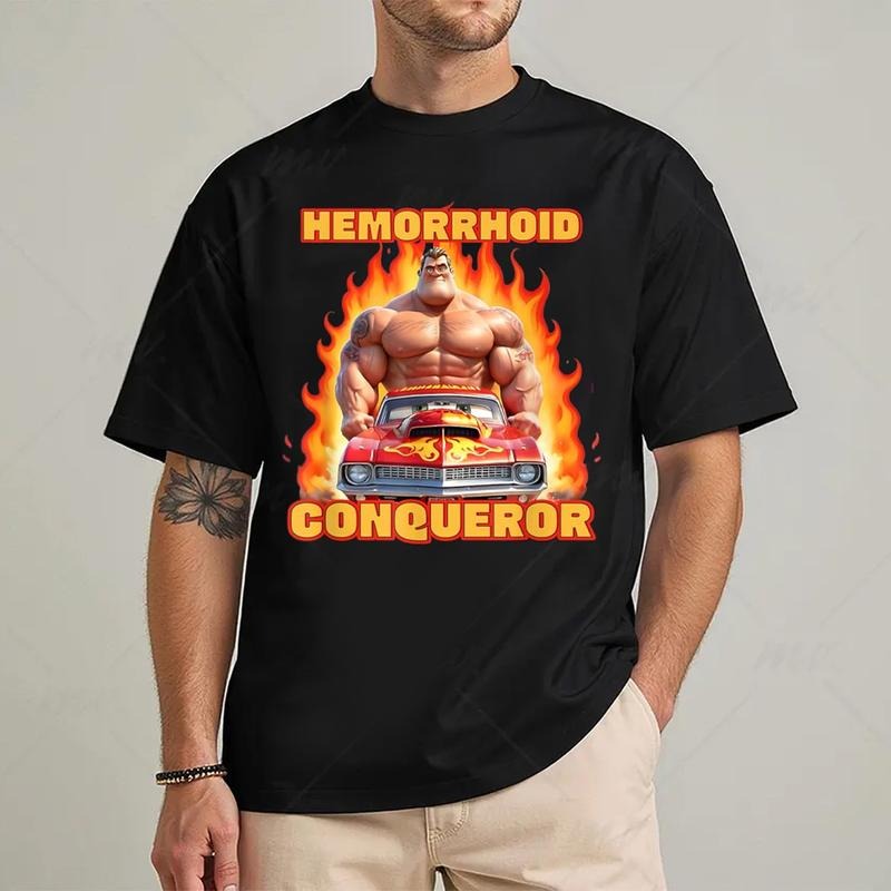 Hemorrhoid Conqueror Funny Meme T-Shirt Unisex Graphic Tees Y2k Style Clothes Streetwear Hoodie, Sweatshirt | CiraTrend.com