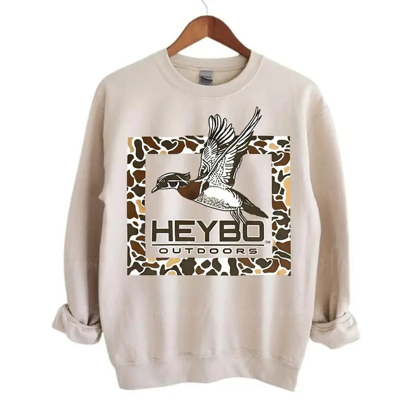 Heybo Outdoors Phesant Ducks Sweatshirt, Graphic Quote Sweatshirt, Gift For Woman, Gift For Man Classic Unisex,...
