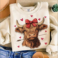 Highland Cow Sweatshirt,Valentine's Sweatshirt,Valentine's day s,Valentine ,Coquette,Trending Sweatshirt,Girly Valentine...