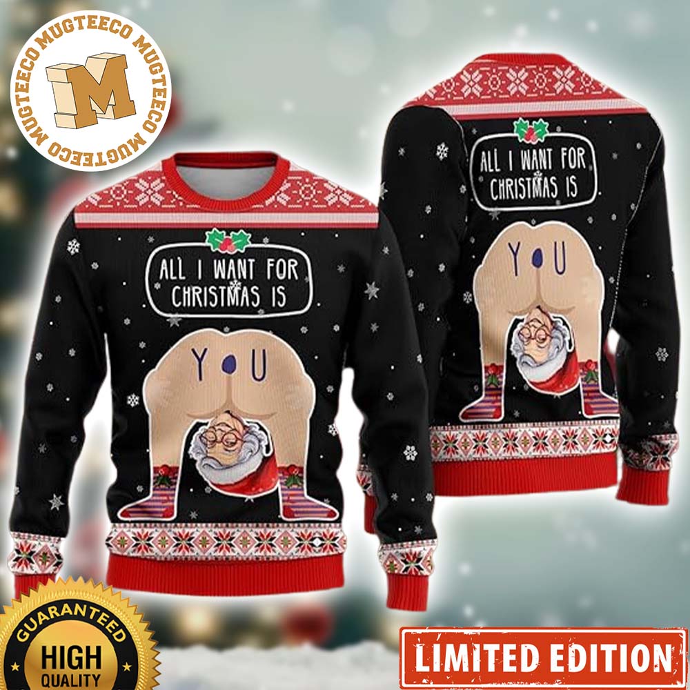 Hilarious Situations All I Want For Christmas Is You Ass Hole Ugly Christmas Sweaters