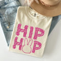 Hip Hop, Retro Glitter Effect, Bunny, Rabbit, Easter Comfort Colors Tshirt, Women's Crew Neck, Crewneck Hoodie, Sweatshirt