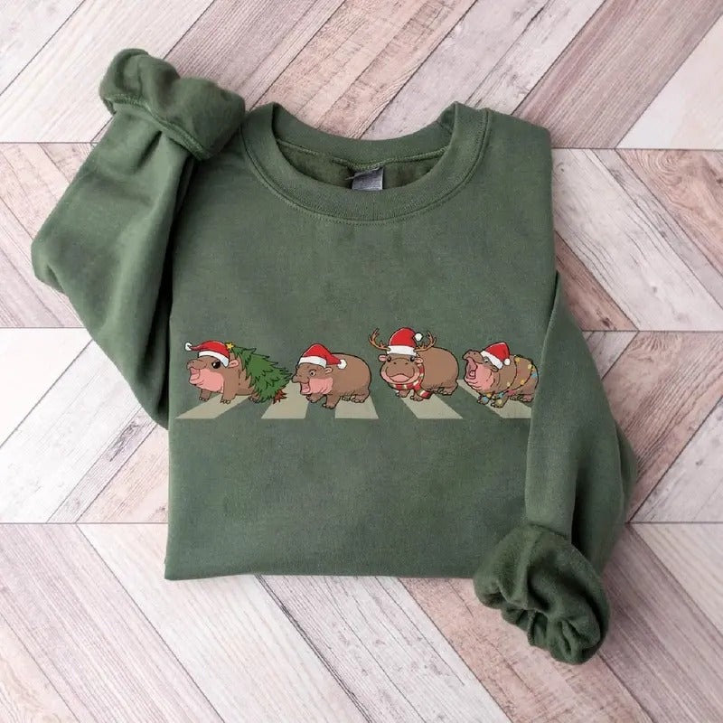 Hippo Christmas Lights Shirt, I Want A Hippopotamus For Christmas Shirt, Vintage Shirt Christmas Tshirt Hoodie, Sweatshirt