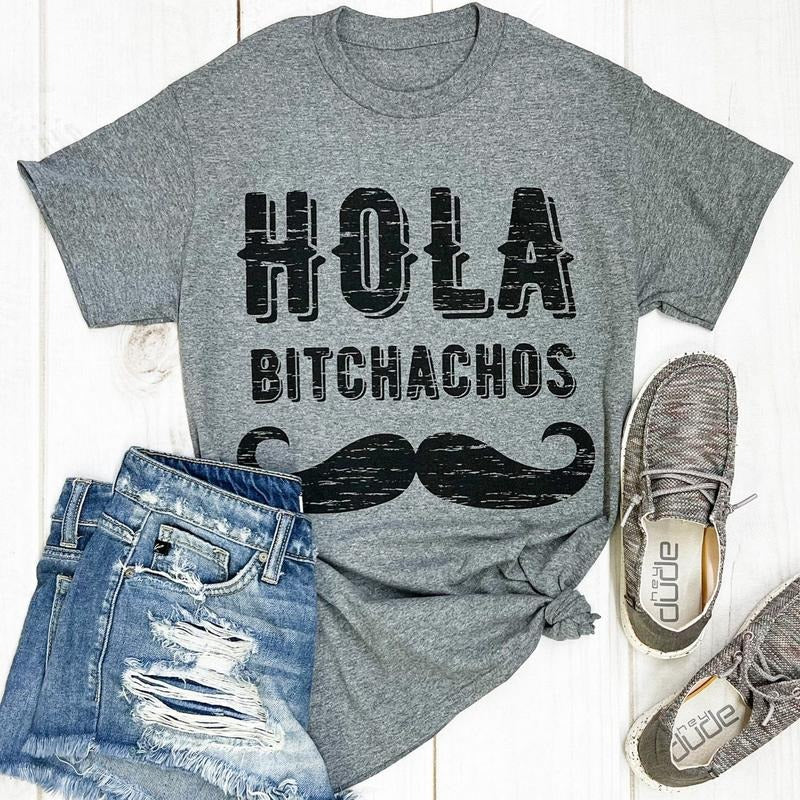 Hola B$%*achos Graphic Tee Hoodie, Sweatshirt | CiraTrend.com