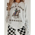 Hold Your Horses Crew, Western cowgirl trendy aesthetic Crewneck, vintage inspired retro sweatshirt T-Shirts, Hoodie