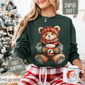 Holiday Bear Sweatshirt, Cute Christmas Sweater, Women's Holiday Crewneck T-Shirts, Hoodie | CiraTrend.com