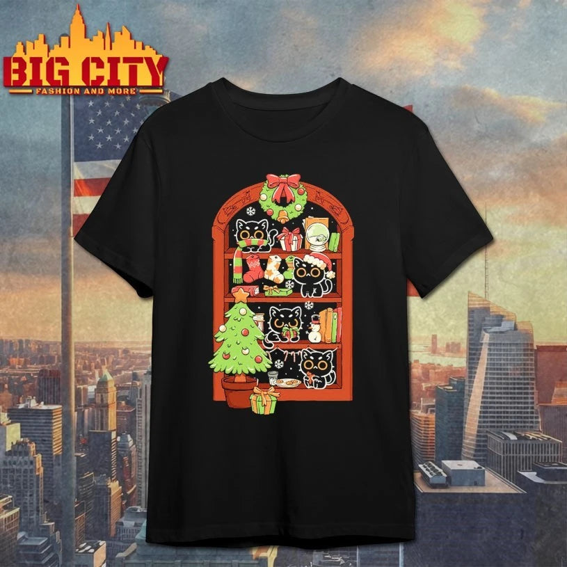 Holiday Cats on the shelf shirt