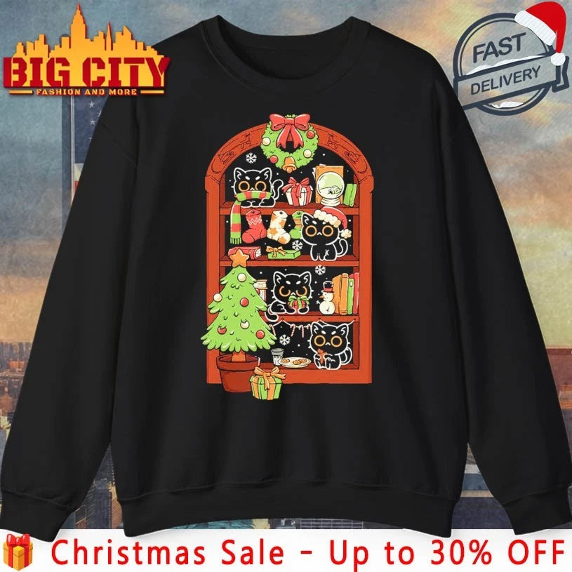 Holiday Cats on the shelf shirt