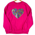 Holographic HEART Sequin Patch Sweatshirt -- HOT PINK T-Shirts, Hoodie | CiraTrend.com