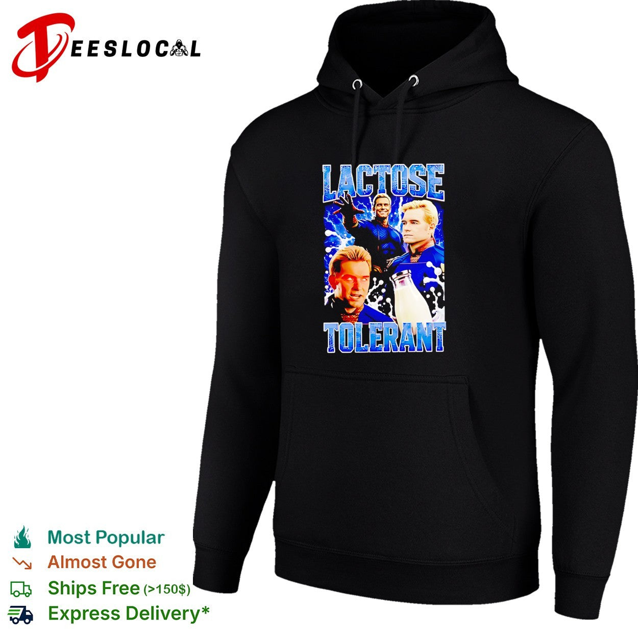 Homelander Lactose Tolerant 90s bootleg meme graphic shirt