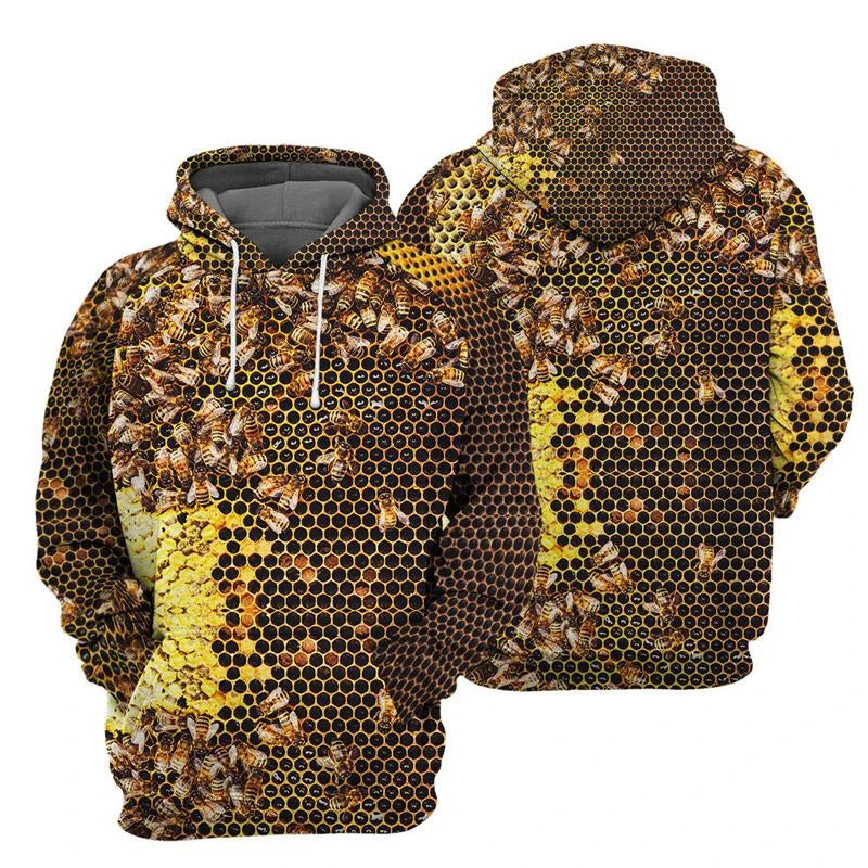Honey Bee Hoodie, All Over Print