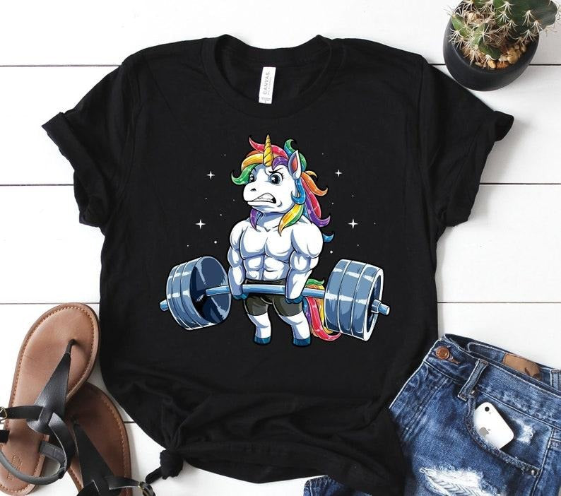 Unicorn Weightlifting T Shirt Hoodie Sweater/ Unicorn Shirt / Unicorn Gifts / Gym Shirt / Workout Shirt / Fitness Shirt /...