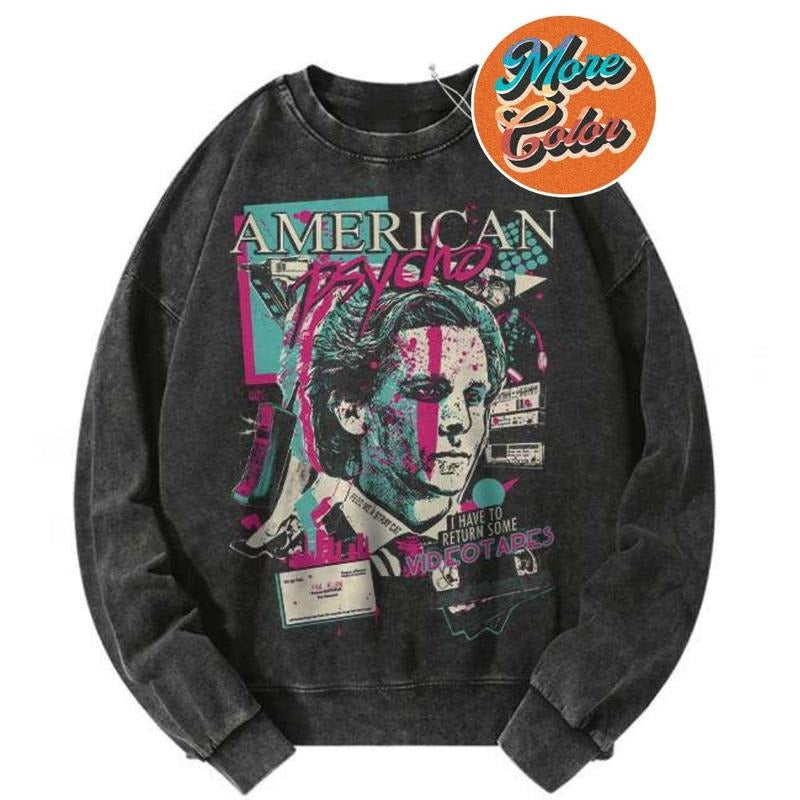 Horror Movie American Psycho I Have To Return Dome Videotapes Vintage Shirts, Cotton Unisex Sweatshirt, Crew Neck, Size...