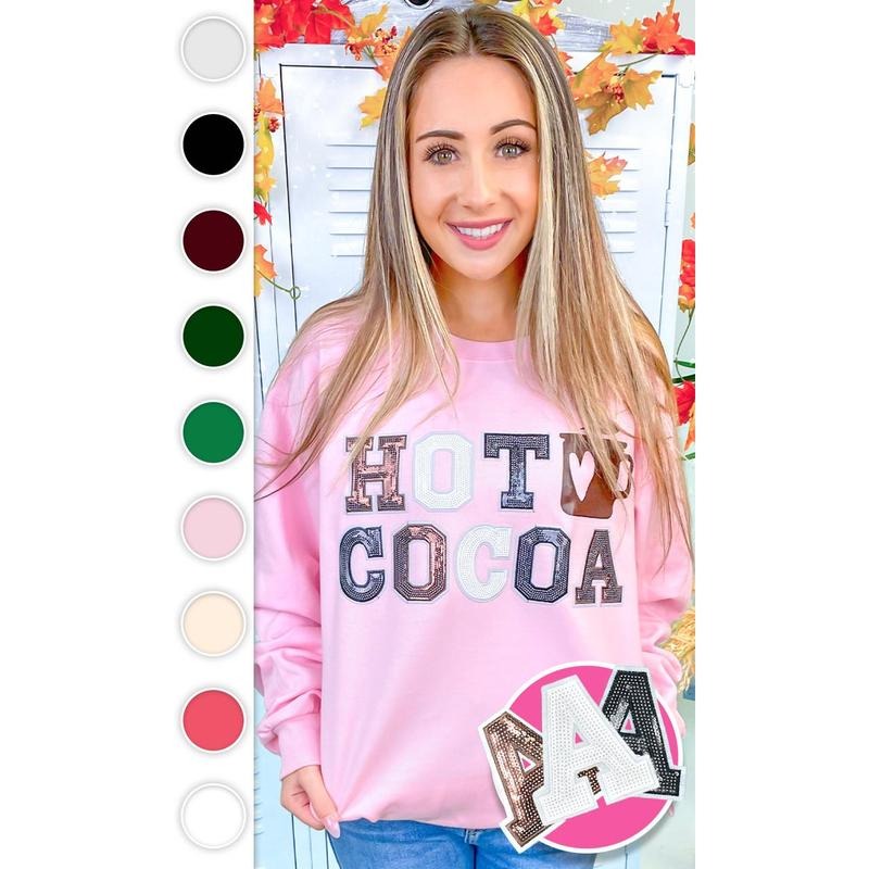 Hot Cocoa Sequin Graphic Sweatshirt T-Shirts, Hoodie | CiraTrend.com