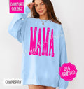 Hot Pink Mama Comfort Colors Sweatshirt, Cute Mom Sweater, Trendy Crewneck, Mother's Day Gift T-Shirts, Hoodie