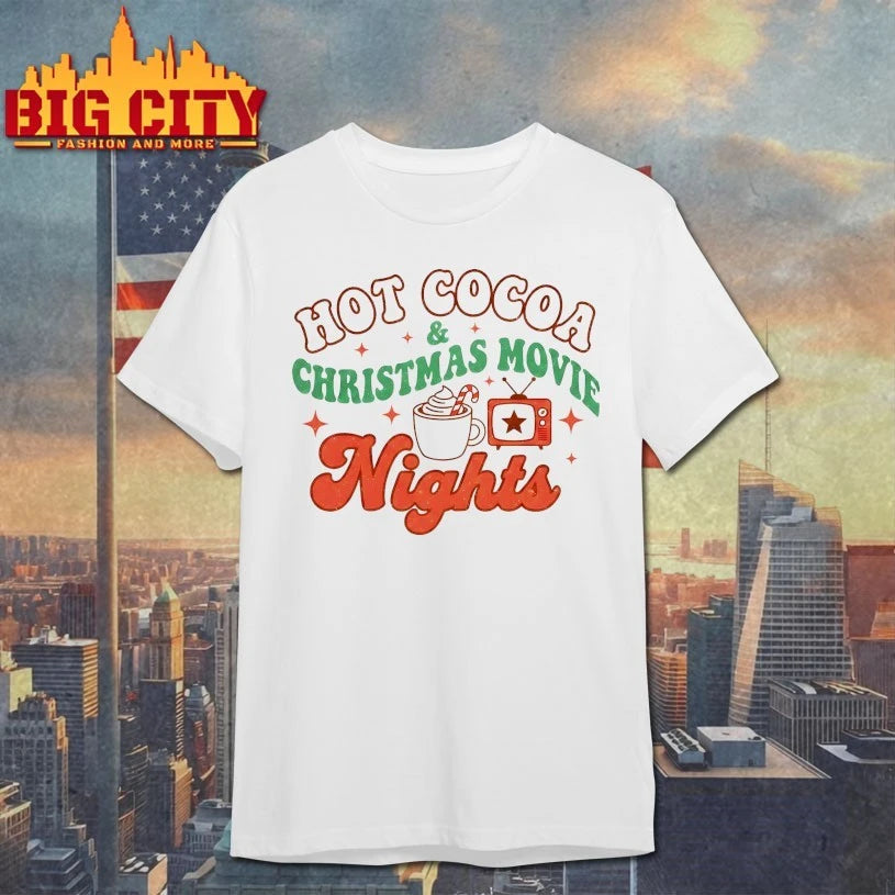 Hot cocoa and Christmas Movie Night 2025 shirt