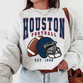 Houston Football Sweatshirt, Vintage Unisex Houston Crewneck, Gift for Football Fan Cotton Fit T-Shirts, Hoodie