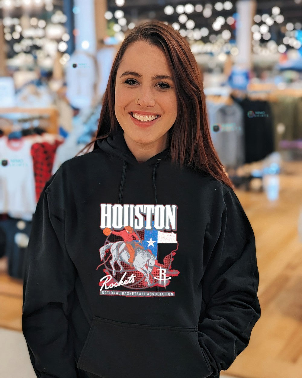 Houston Rockets National Basketball Association Texas flag shirt