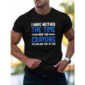 Humorous printed men's heavy cotton round neck short sleeve T-shirt, casual T-shirt, fashion comfortable breathable light...
