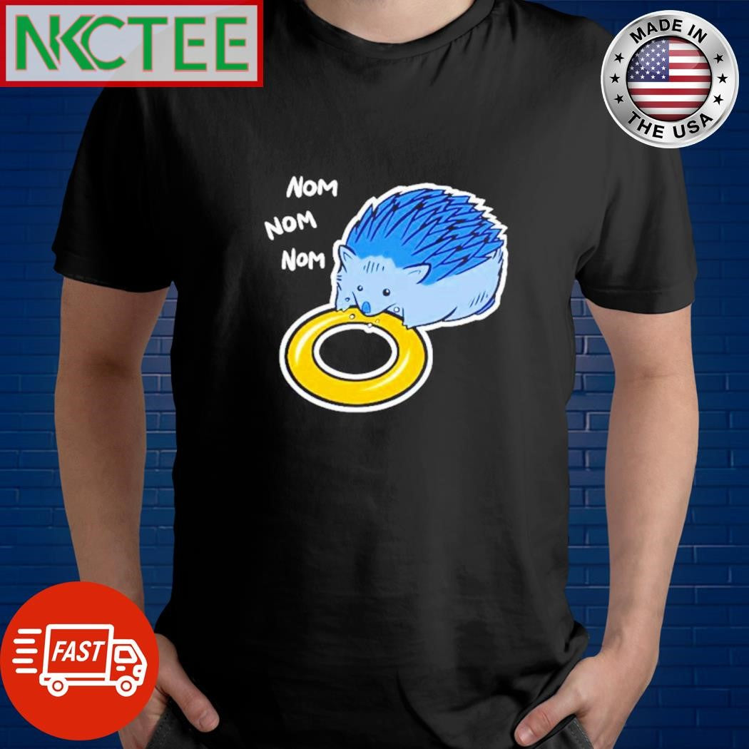 Hungry Blue Hedgehog Nom Nom Nom paint shirt