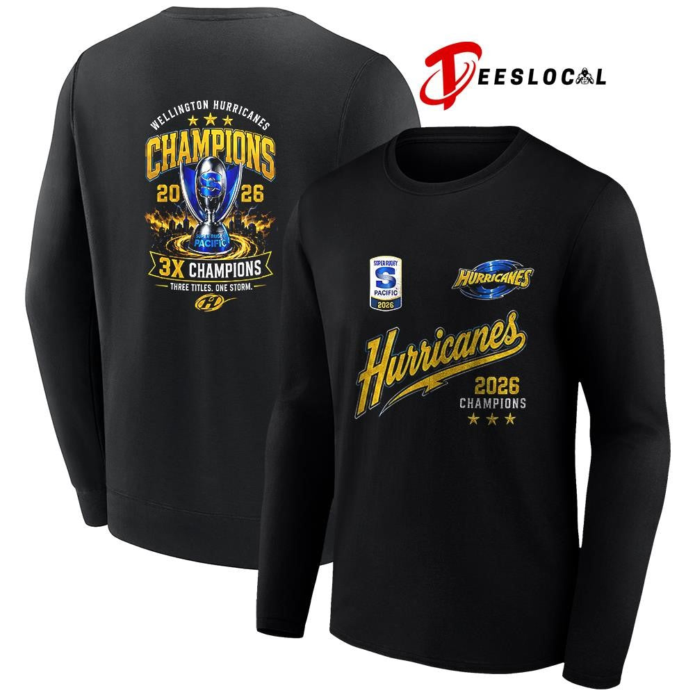 Hurricanes Super Rugby champions three titles one storm graphic shirt