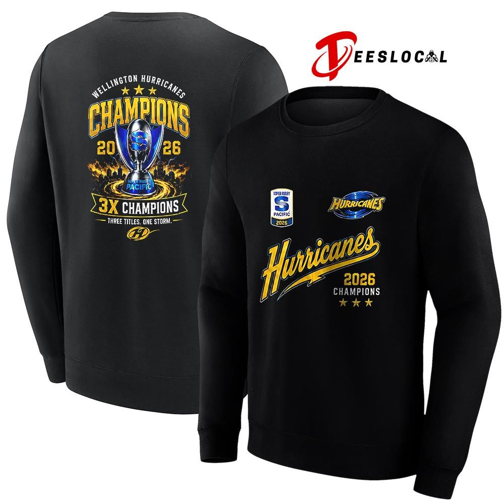 Hurricanes Super Rugby champions three titles one storm graphic shirt