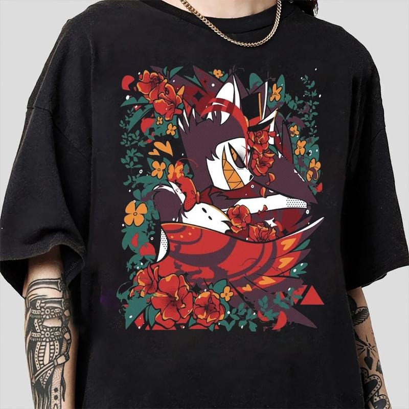 Husk FLower T-Shirt, Hazbin Hotel Characters, Hazbin Hotel T-Shirt, Hazbin Hotel Cartoon , Birthday Gift for fan, Helluva...