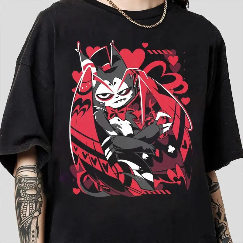 Husk T-Shirt, Hazbin Hotel Characters, Hazbin Hotel T-Shirt, Hazbin Hotel Cartoon , Birthday Gift for fan, Helluva Boss-2...