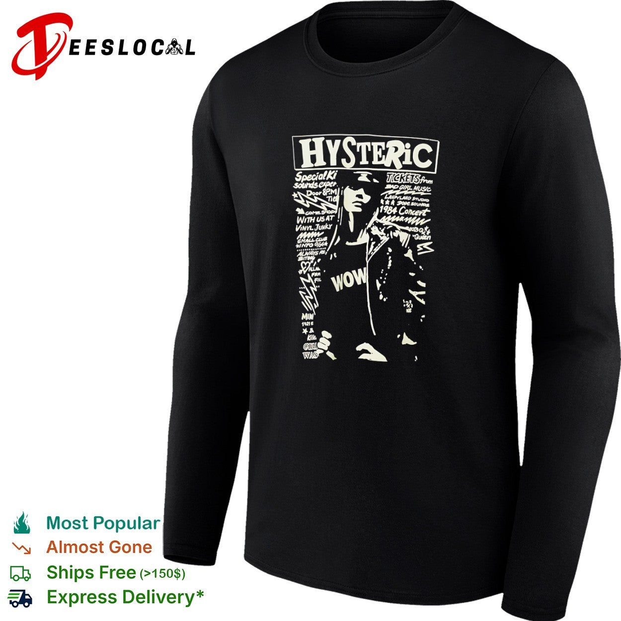 Hysteric Special Ki Tickets from Bad Girl Music Ladyland Studio 1984 Concert shirt
