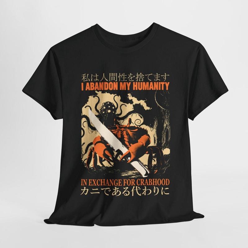 I Abandon My Humanity Crab Vintage Japanese T-Shirt Hoodie, Sweatshirt | CiraTrend.com